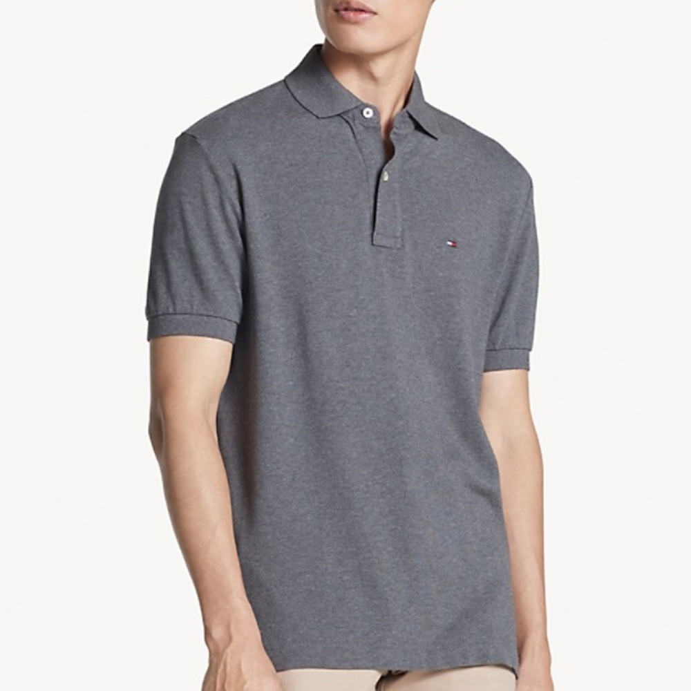 Tommy Hilfiger Men's Grey Short Sleeve Polo LG